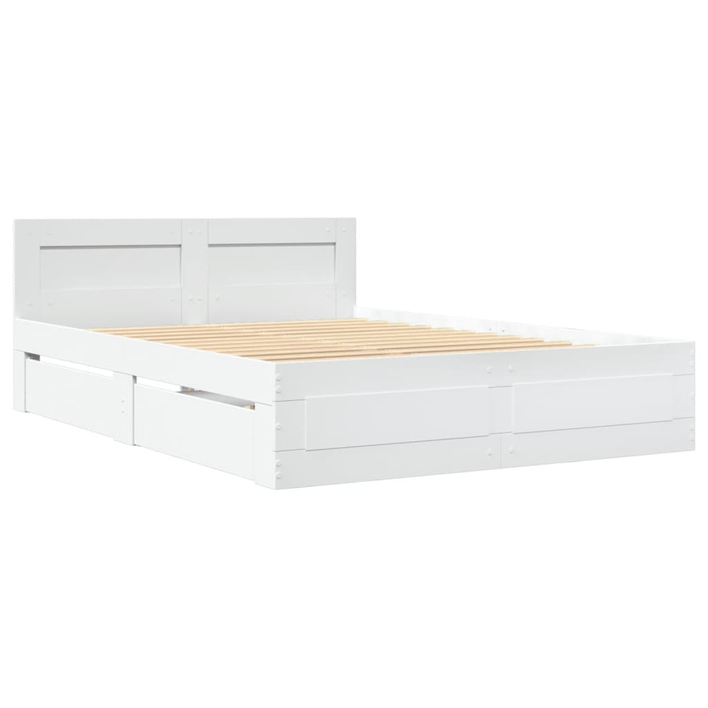 vidaXL Bedframe met hoofdeinde zonder matras 120x200 cm wit afbeelding