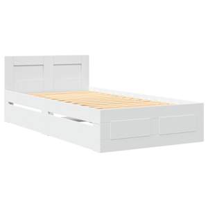 Rám postele s čelem bez matrace bílý 100x200 cm - obrázek 3