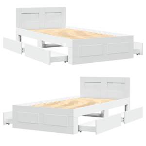 Rám postele s čelem bez matrace bílý 100x200 cm - obrázek 8