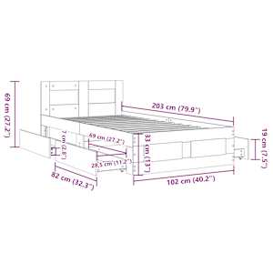 Rám postele s čelem kouřový dub 100 x 200 cm kompozitní dřevo - obrázek 11