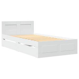 Rám postele s čelem bez matrace bílý 90x200 cm - obrázek 3