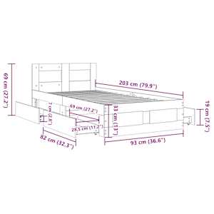 Rám postele s čelem bez matrace bílý 90x200 cm - obrázek 11