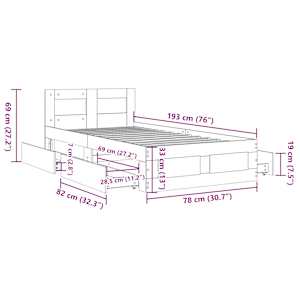 Rám postele s čelem betonově šedý 75 x 190 cm kompozitní dřevo - obrázek 11