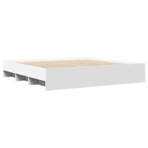 Rám postele bílý 200 x 200 cm kompozitní dřevo - obrázek 7