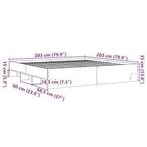 Rám postele bílý 200 x 200 cm kompozitní dřevo - obrázek 10