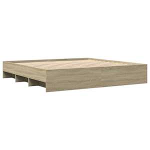 Rám postele bez matrace Dub Sonoma 200x200cm Dřevěné konstrukce - obrázek 4