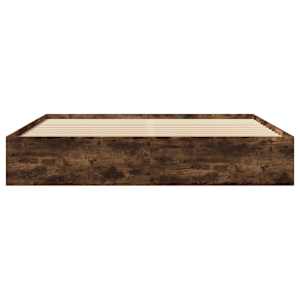 Rám postele bez matrace kouřový dub 200x200 cm kompozitní dřevo - obrázek 5