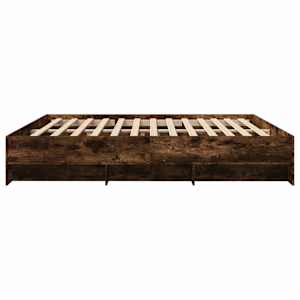 Rám postele bez matrace kouřový dub 200x200 cm kompozitní dřevo - obrázek 6
