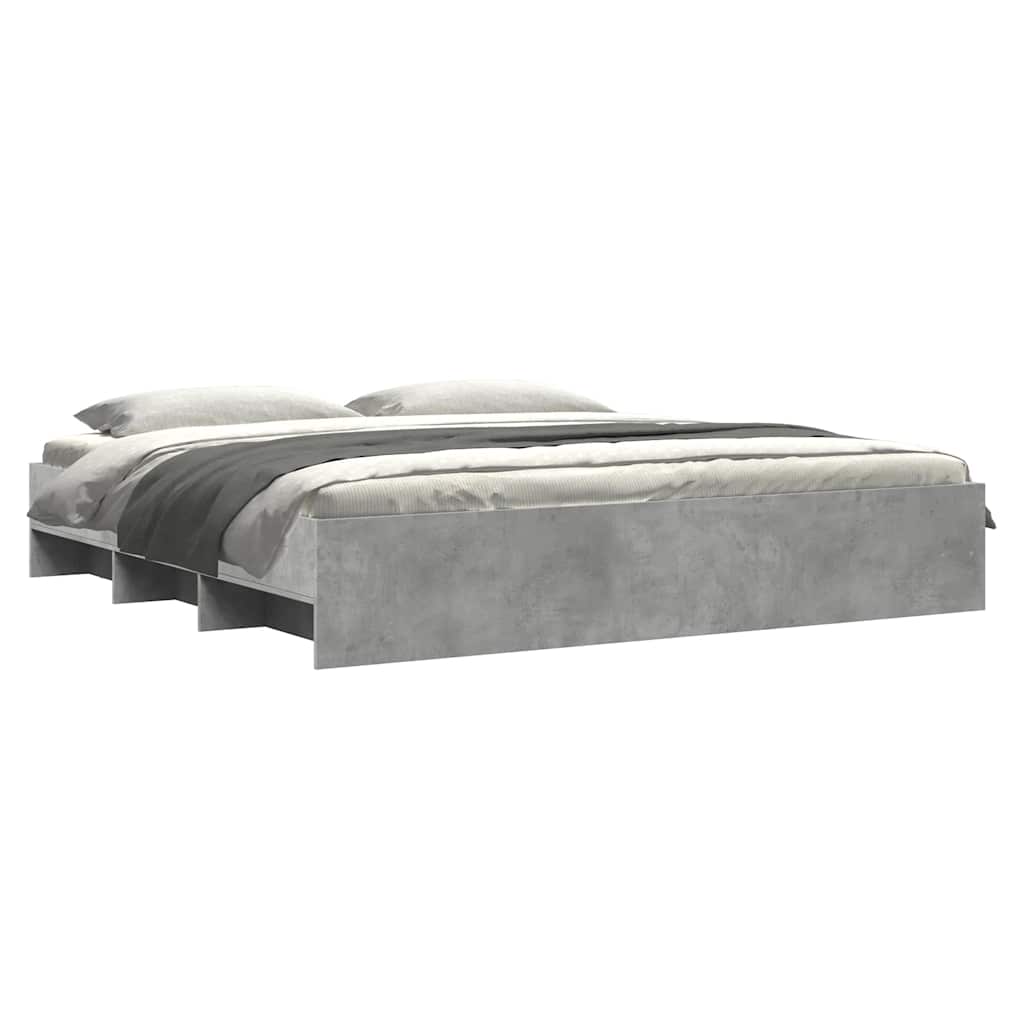 vidaXL Bedframe zonder matras 180x200 cm spaanplaat betongrijs grijs, foto 2