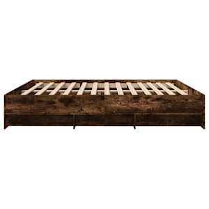 Rám postele bez matrace kouřový dub 180x200cm kompozitní dřevo - obrázek 6