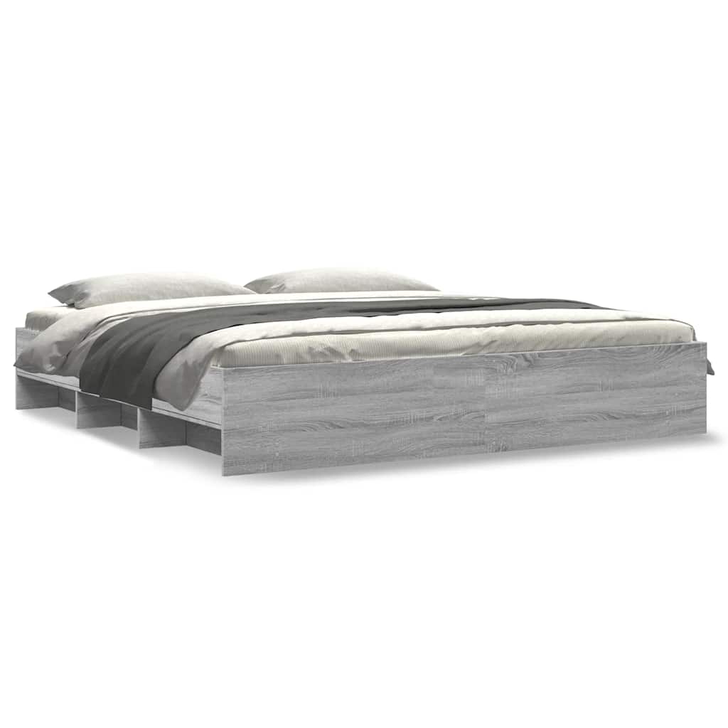 vidaXL Rám postele bez matrace Grey Sonoma 180x200cm kompozitní dřevo
