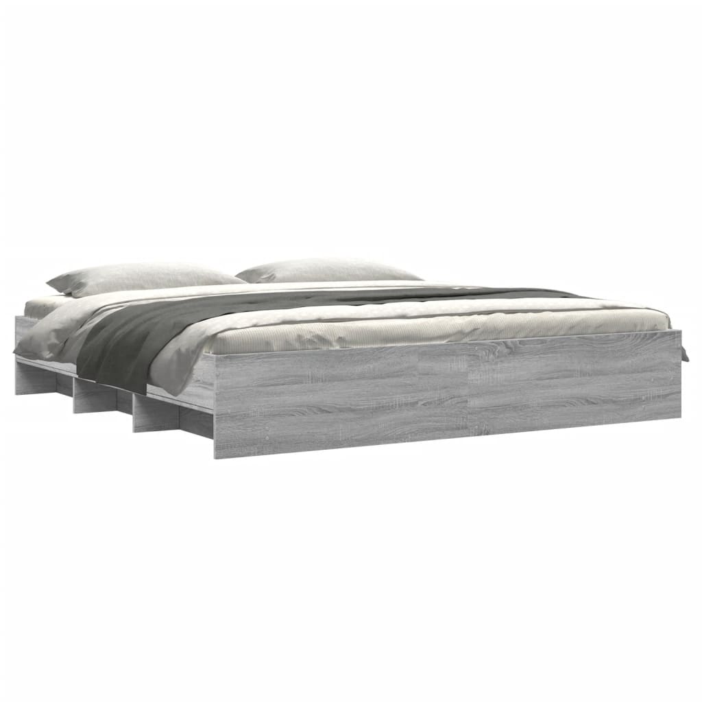 vidaXL Bedframe zonder matras 180x200 cm spaanplaat grijs Sonoma afbeelding