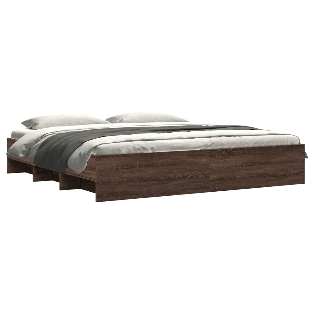 vidaXL Bedframe zonder matras bewerkt hout bruin eikenkleur 180x200 cm afbeelding