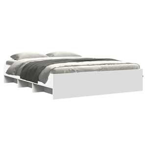 Rám postele bez matrace bílý 160x200cm Dřevěné konstrukce - obrázek 3