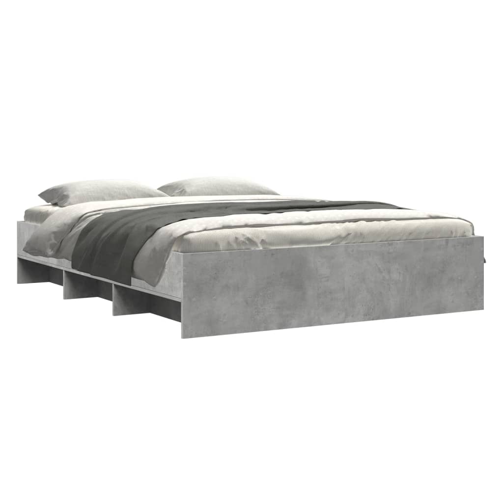 vidaXL Bedframe zonder matras 160x200 cm spaanplaat betongrijs afbeelding