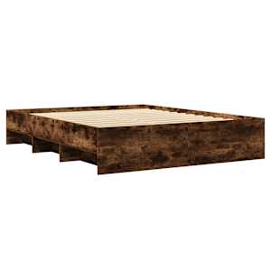 Rám postele bez matrace kouřový dub 150x200 cm kompozitní dřevo - obrázek 4