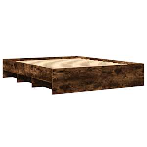 Rám postele bez matrace kouřový dub 150x200 cm kompozitní dřevo - obrázek 7