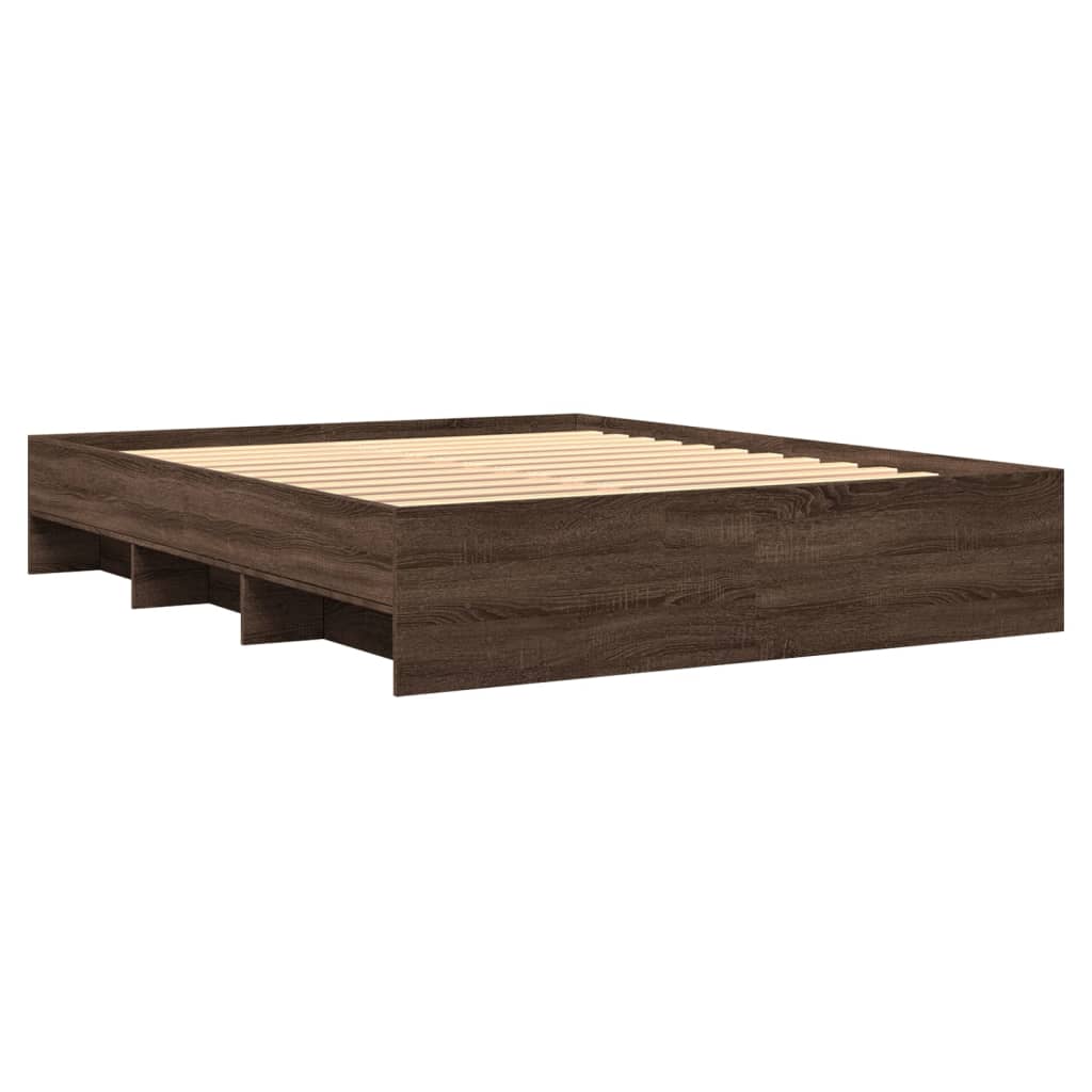 vidaXL Bedframe zonder matras bewerkt hout bruin eikenkleur 150x200 cm, foto 4