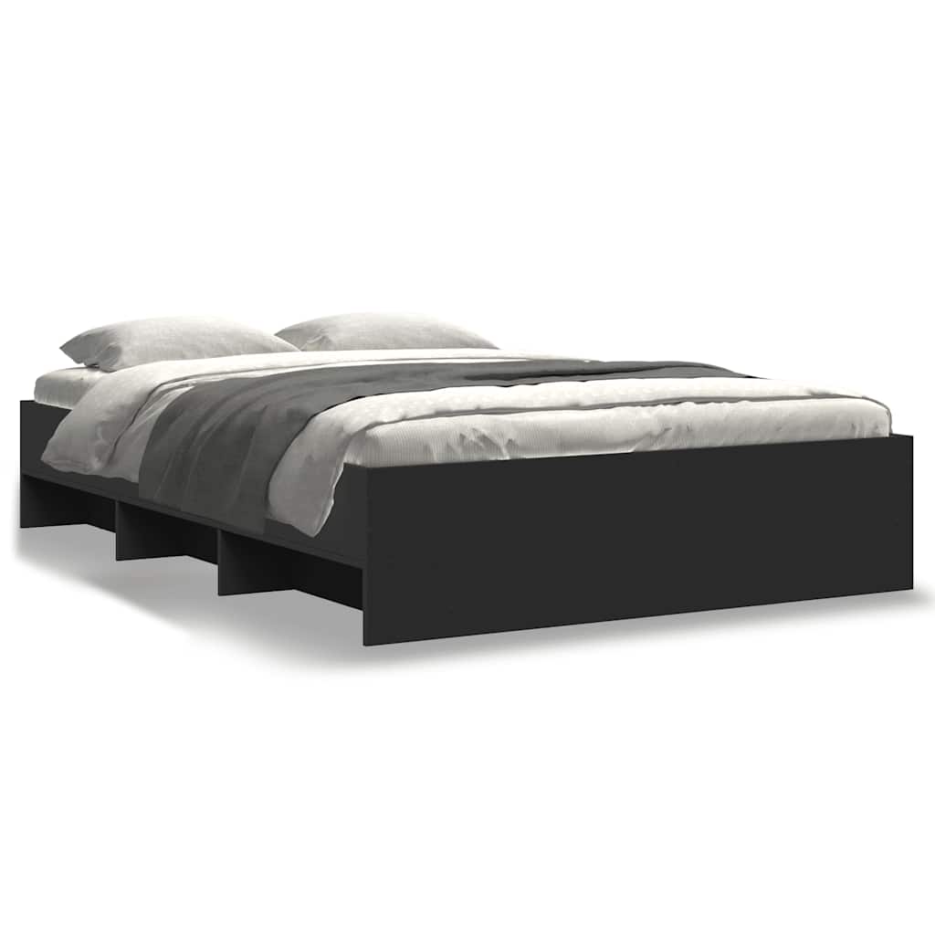 vidaXL Bedframe bewerkt hout zwart 120x200 cm, foto 3
