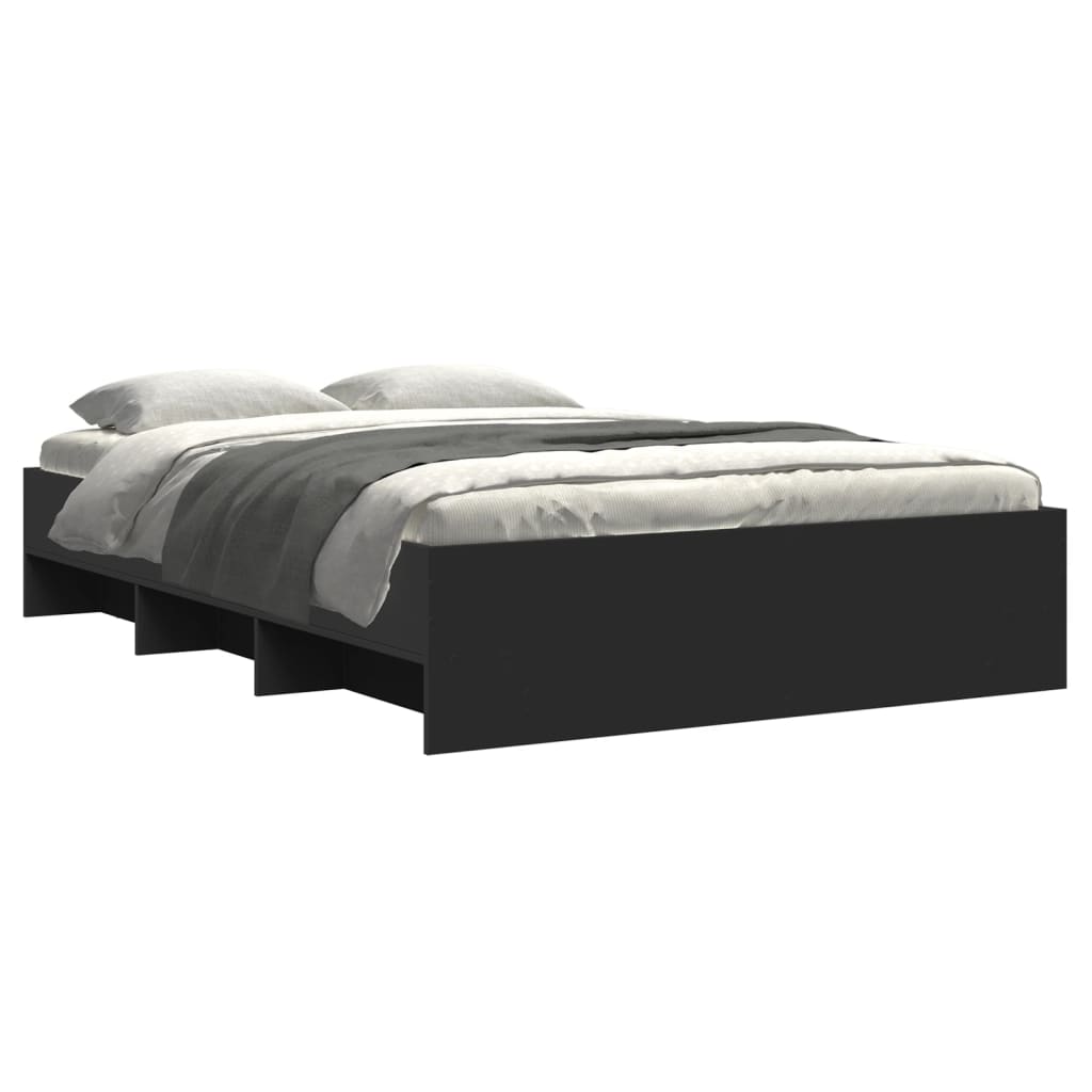vidaXL Bedframe bewerkt hout zwart 120x200 cm afbeelding