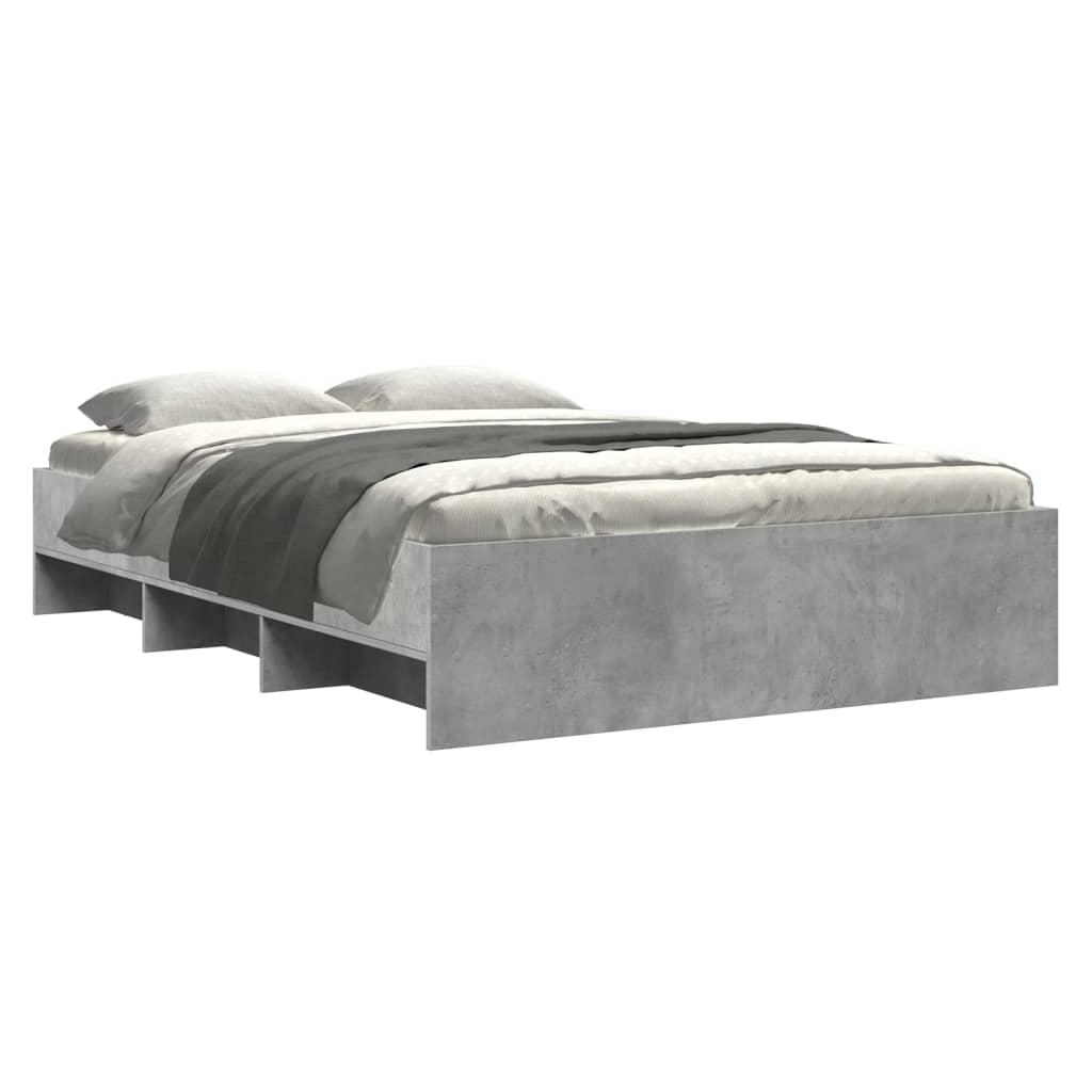 vidaXL Bedframe bewerkt hout betongrijs 120x200 cm afbeelding