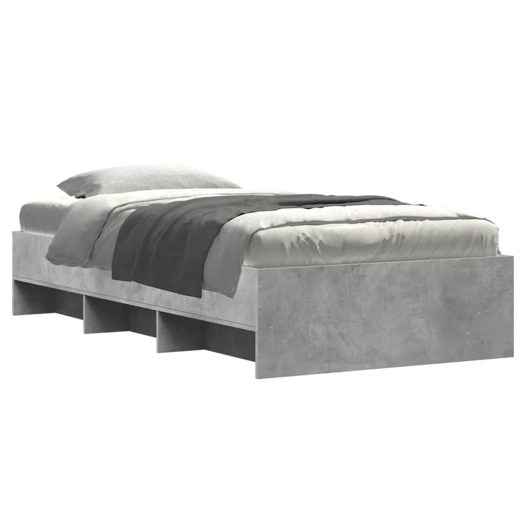 vidaXL Bedframe bewerkt hout betongrijs 100x200 cm afbeelding
