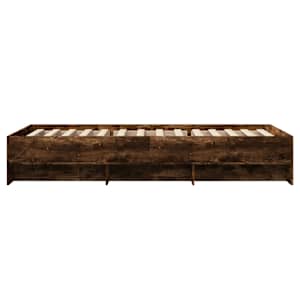 Rám postele bez matrace kouřový dub 100x200 cm kompozitní dřevo - obrázek 6