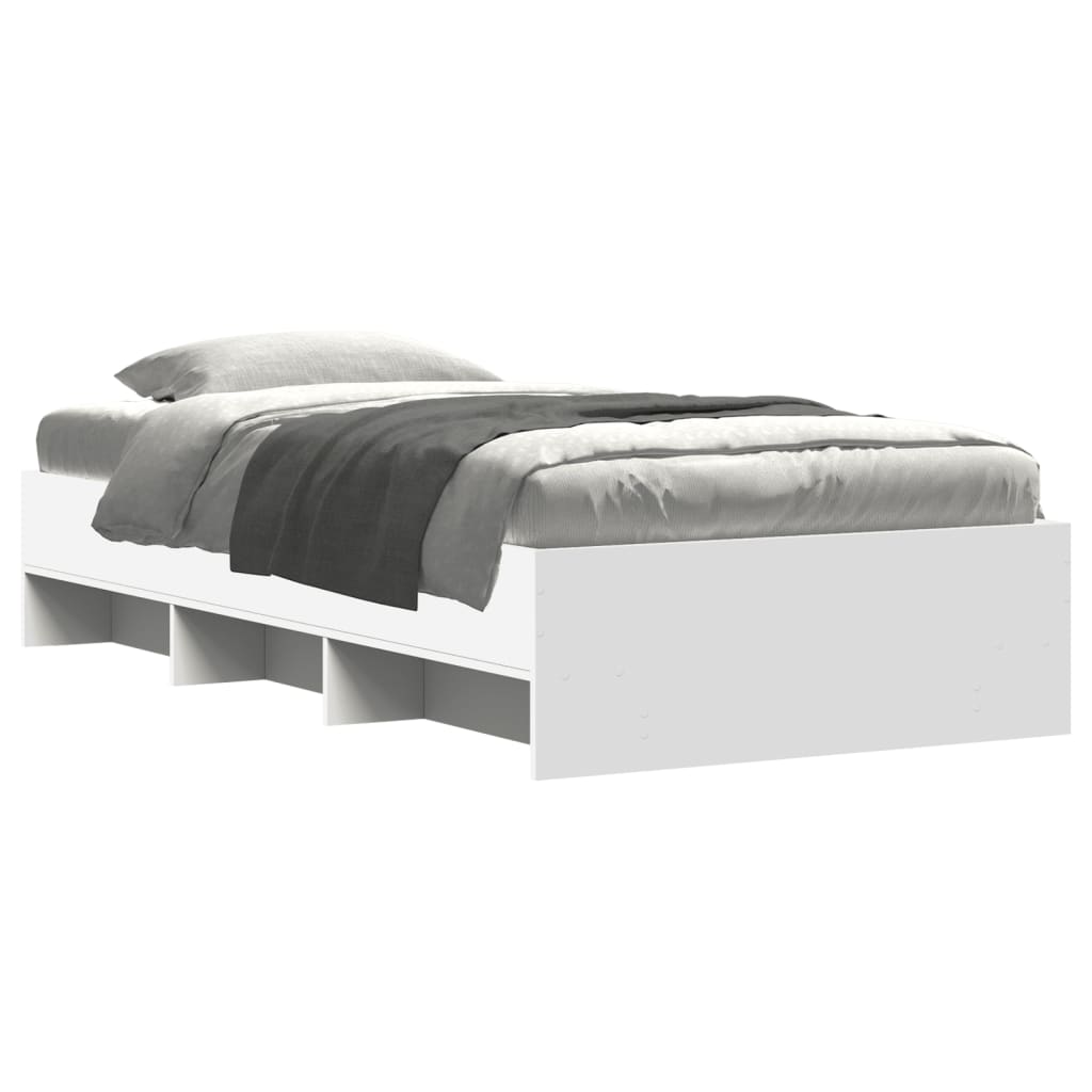 vidaXL Bedframe bewerkt hout wit 90x200 cm afbeelding