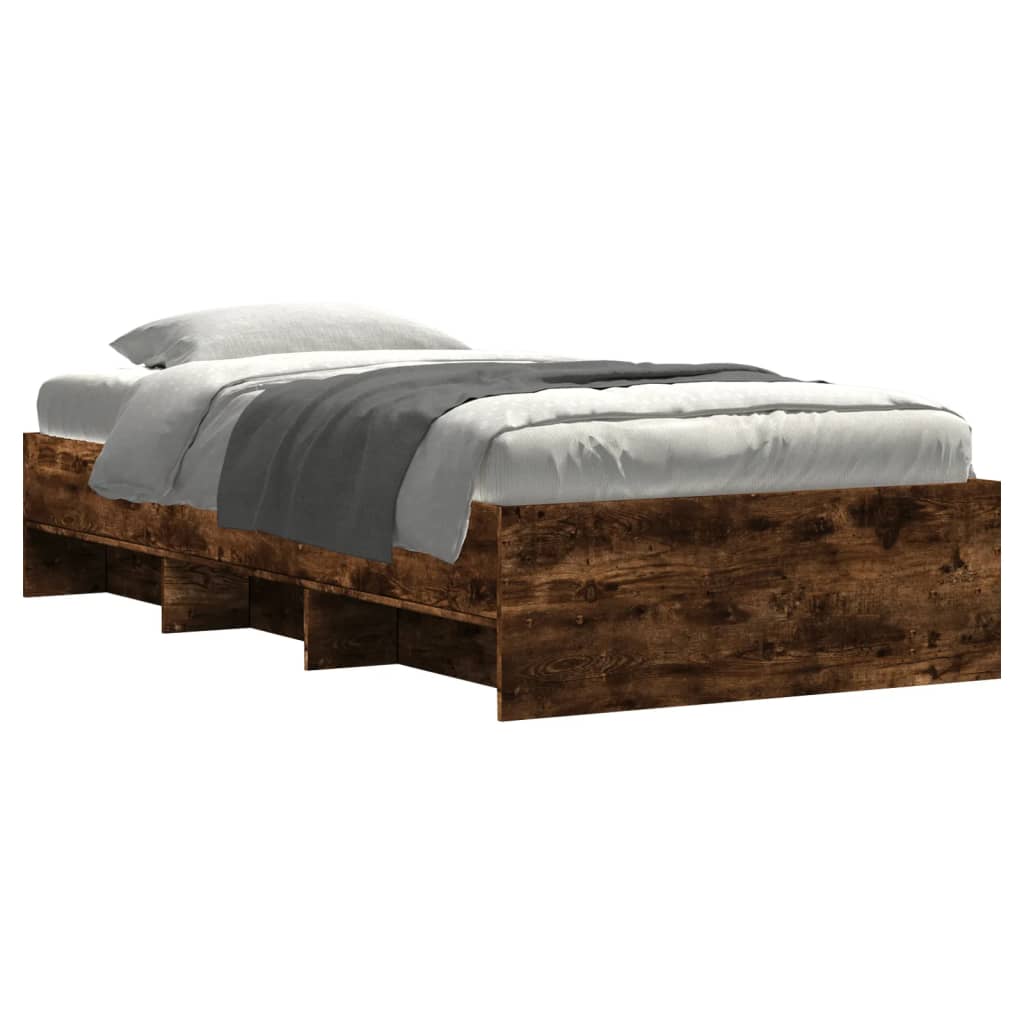 vidaXL Bedframe zonder matras hout gerookt eikenkleurig 90x200 cm afbeelding