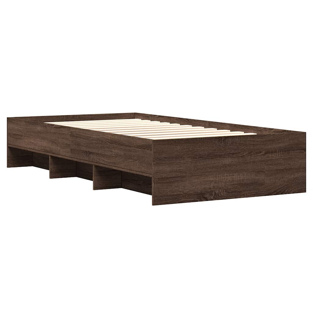 vidaXL Bedframe zonder matras bewerkt hout bruin eikenkleur 90x200 cm, foto 4