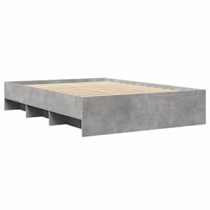 Rám postele betonově šedý 135 x 190 cm kompozitní dřevo - obrázek 4