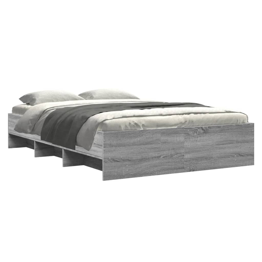 vidaXL Bedframe bewerkt hout grijs sonoma eikenkleurig 120x190 cm afbeelding