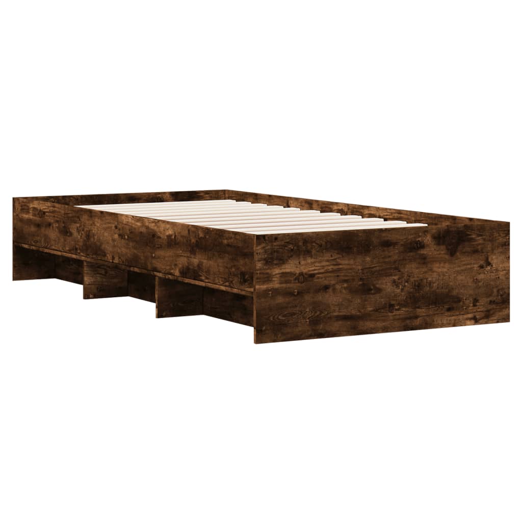 vidaXL Bedframe zonder matras hout gerookt eikenkleurig 90x190 cm, foto 4
