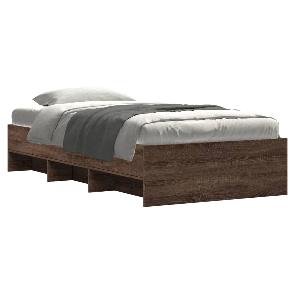 vidaXL Bedframe zonder matras bewerkt hout bruin eikenkleur 90x190 cm afbeelding