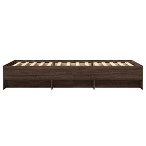 Rám postele bez matrace hnědý dub 75 x 190 cm kompozitní dřevo - obrázek 6