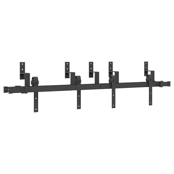 vidaXL liugukse tarvikute komplekt 152,5 cm terasest, must