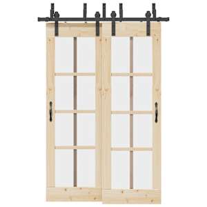 Komplet opreme za drsna vrata 152,5 cm jeklo črne barve