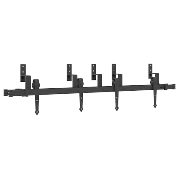 vidaXL liugukse tarvikute komplekt 152,5 cm terasest, must
