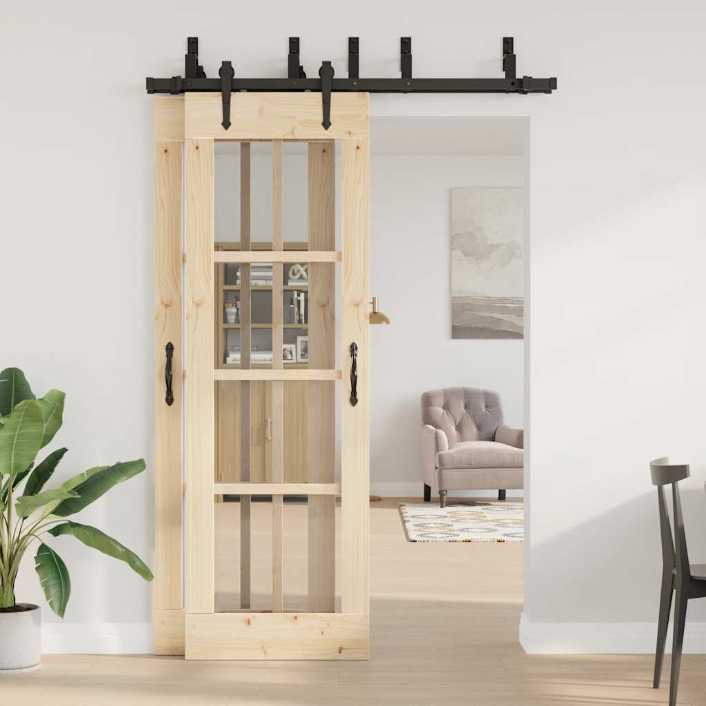 Thumbnail - vidaXL Schiebetürbeschlag-Set 152,5 cm Stahl Schwarz