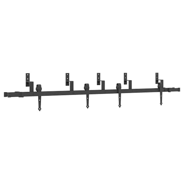 vidaXL liugukse tarvikute komplekt 213,5 cm terasest, must