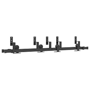 vidaXL liugukse tarvikute komplekt 152,5 cm terasest, must
