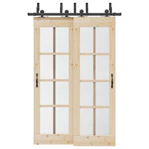 Komplet opreme za drsna vrata 152,5 cm jeklo črne barve