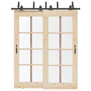 Komplet opreme za drsna vrata 183 cm jeklo črne barve