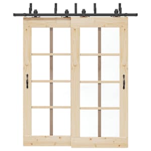 Komplet opreme za drsna vrata 200 cm jeklo črne barve