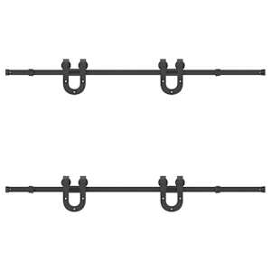 Sada příslušenství pro posuvné dveře 183 cm ocelová černá - obrázek 6