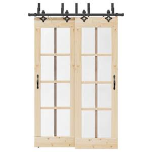 Komplet opreme za drsna vrata 152,5 cm jeklo črne barve