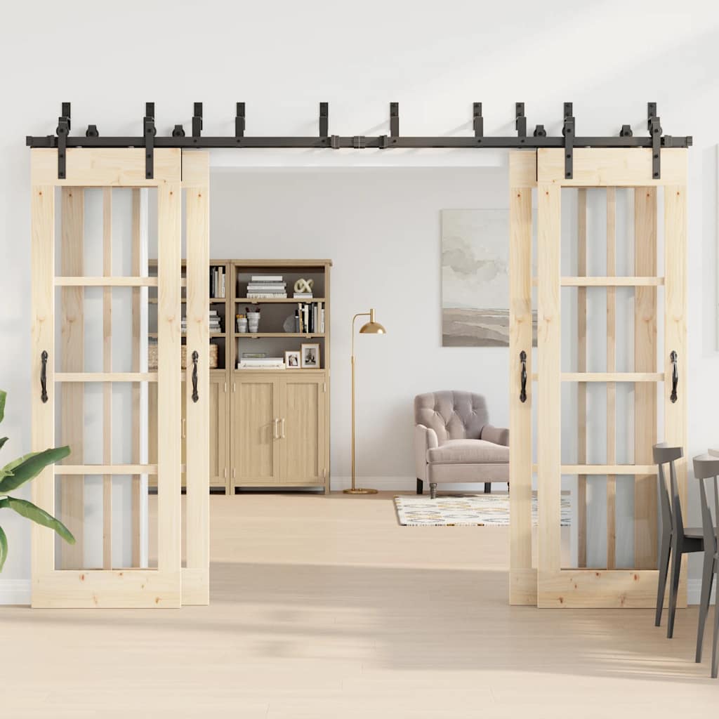 vidaXL Liukuoven asennussarja teräs 305 cm musta