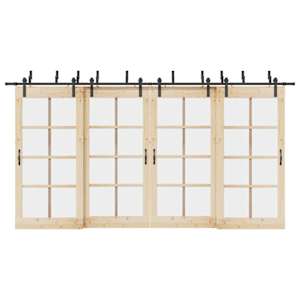 Komplet opreme za drsna vrata 427 cm jeklo črne barve