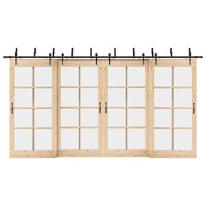 Komplet opreme za drsna vrata 427 cm jeklo črne barve