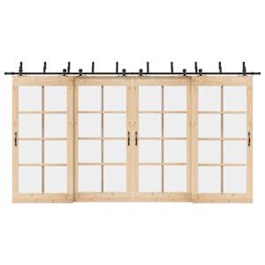 Komplet opreme za drsna vrata 427 cm jeklo črne barve